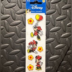 Vintage Sandylion Disney Minnie Mouse Puffy Fuzzy Stickers Total Of 7 Stickers.
